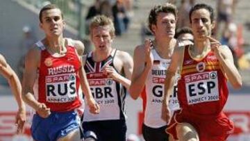 <b>UN LUJO. </b>Manuel Olmedo (der.) venció en 800 y completó la gran actuación española en mediofondo.