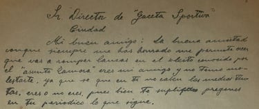 La carta en que Zamora reniega del Barcelona y se declara al Espanyol