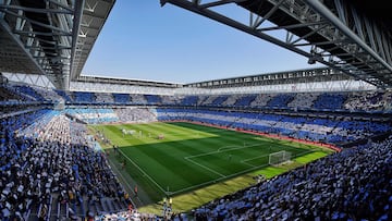 Las gradas del RCDE Stadium con un mosaico en una imagen de archivo.
