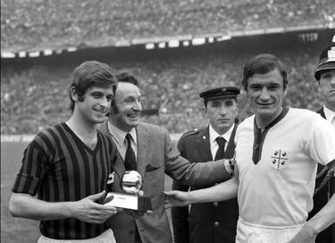 El mediocentro ofensivo italiano tuvo un gran papel en la Copa de Europa conseguida con el AC Milan en 1969, por ello se le otorgó el premio a mejor futbolista del año. 