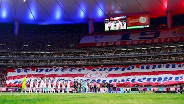 Protocolo during the 11th round match between Guadalajara and Atlas as part of the Liga BBVA MX, Torneo Apertura 2024 at Akron Stadium on October 05, 2024 in Guadalajara, Jalisco, Mexico.