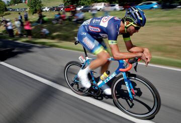 Guillaume van Keirsbulck, escapado en solitario desde el inicio de la etapa.