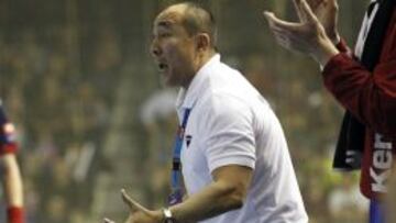 El entrenador del Atlético de Madrid, Talant Dujshebaev.