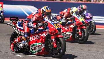 Luca Marini y Joan Mir con la Honda durante el GP de Las Américas de MotoGP.