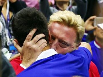 Novak Djokovic y Boris Becker.