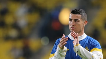 Soccer Football - Saudi Pro League - Al Nassr v Al Ettifaq - Mrsool Park, Riyadh, Saudi Arabia - January 22, 2023 Al Nassr's Cristiano Ronaldo during the warm up before the match REUTERS/Ahmed Yosri