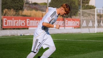 Gabri Valero, con el Juvenil A del Real Madrid.
