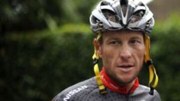 Lance Armstrong en una sesi&oacute;n de entrenamiento para el Tour de Francia 2010.