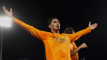 Jude Bellingham, celebra el tercer gol del equipo madridista,