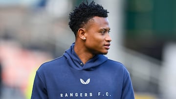 DUNDEE, SCOTLAND - SEPTEMBER 15: Rangers' Oscar Cortes during a William Hill Premiership match between Dundee United and Rangers at Tannadice Park, on September 15, 2024, in Dundee, Scotland. (Photo by Rob Casey/SNS Group via Getty Images)