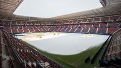 Nieve ayer en el estadio de El Sadar