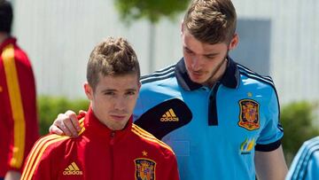 De Gea y Muniain, en una concentraci&oacute;n de la Selecci&oacute;n Sub-21.