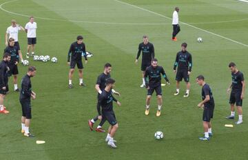 Real Madrid in training this morning.