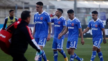 Futbol, Curico Unido vs Universidad de Chile
 fecha 22, campeonato Nacional 2022.
Los jugadores de Universidad de Chile son fotografiados durante el partido de primera division contra Curico Unido disputado en el estadio La Granja de Curico, Chile.
31/07/2022
Jose Robles/Photosport

Football, Curico Unido vs Universidad de Chile
22th date, 2022 National Championship.
Universidad de Chile’s players are pictured during the first division match against Curico Unido held at the La Granja stadium in Curico, Chile.
08/13/2022
Jose RoblesPhotosport