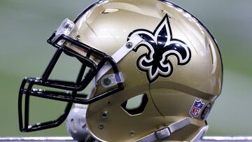 A New Orleans Saints helmet is seen during a game against the Tampa Bay Buccaneers at the Mercedes-Benz Superdome on December 24, 2016 in New Orleans, Louisiana. 