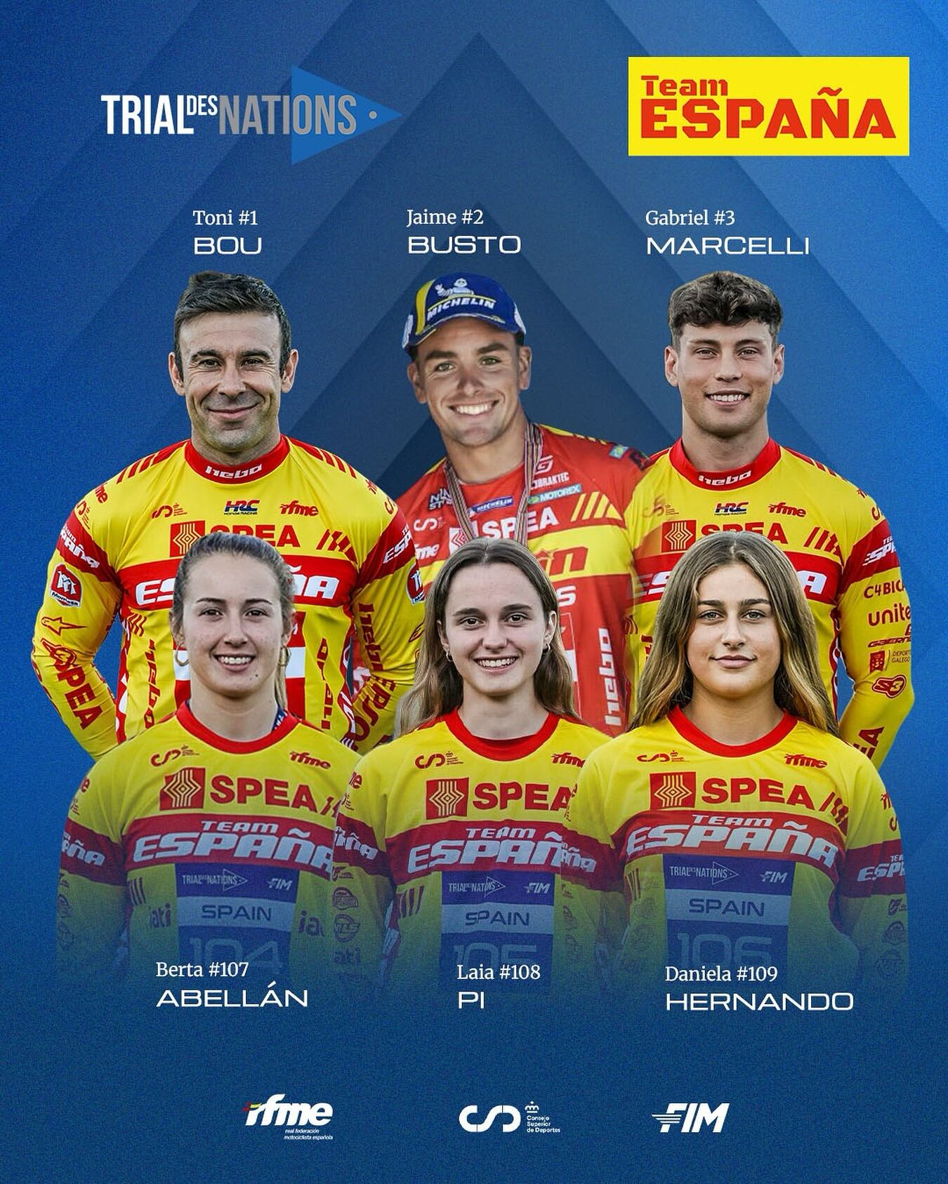 Pilotos de España para el TrialGP de las Naciones.