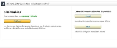 Cómo reclamar algo en Amazon vía chat o teléfono, el método más rápido
