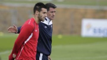 Negredo y M&iacute;chel, durante la etapa de ambos en el Sevilla.