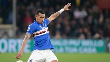 Jeison Murillo durante un partido con Sampdoria.