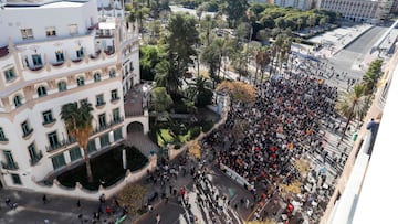 Imagen de la cabeza de la manifestación.