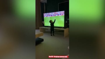 Lo más visto en Instagram: los hijos de Morata viendo a su padre jugar contra el Mallorca