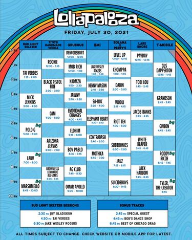 Lollapalooza 2021: Horarios, artistas, cantantes, mapa y cómo ver online