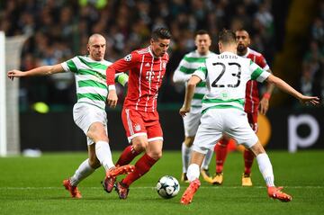 James tuvo una opción clara de gol en la victoria del Bayern Múnich ante el Celtic, por la fecha 4 de la Champions League.