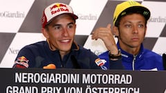 M&aacute;rquez y Rossi en la rueda de prensa de Austria.