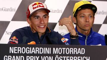 M&aacute;rquez y Rossi en la rueda de prensa de Austria.