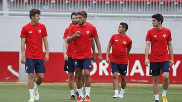 Carri&ccedil;o, durante un entrenamiento. 