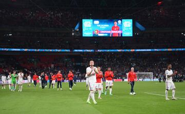 La selección de Inglaterra tras ser derrotados en la tanda de penaltis.