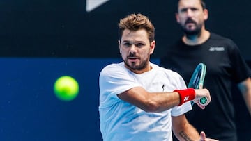 Stanislas Wawrinka durante un entrenamiento.