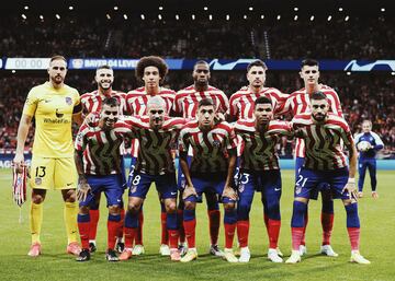 Once del Atl¨¦tico de Madrid: Oblak; Reinildo, Gim¨¦nez, Hermoso, Nahuel; Carrasco, Kondogbia, Witsel, Correa; Griezmann y Morata.