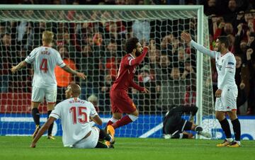 Mohamed Salah celebra el 2-1.