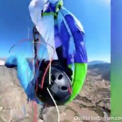 WATCH: Terrifying moment man’s parachute gets tangled while paragliding