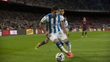 Jos&eacute; &Aacute;ngel, en el Camp Nou.