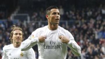Cristiano Ronaldo celebra su segundo gol ante la Real Sociedad