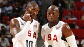 Kobe Bryant y Dwyane Wade, con la selección de Estados Unidos.