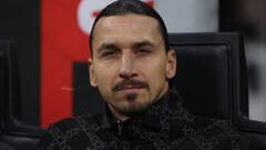 MILAN, ITALY - NOVEMBER 05: Zlatan Ibrahimovic of AC Milan looks on from the tribune prior to kick off in the Serie A match between AC Milan and Spezia Calcio at Stadio Giuseppe Meazza on November 05, 2022 in Milan, Italy. (Photo by Jonathan Moscrop/Getty Images)