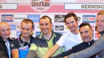 <b>'FAVORITI'. </b>Kreuziger, Gadret, Scarponi, Basso, Frank Schleck, Purito y el intruso sprinter Hushovd.