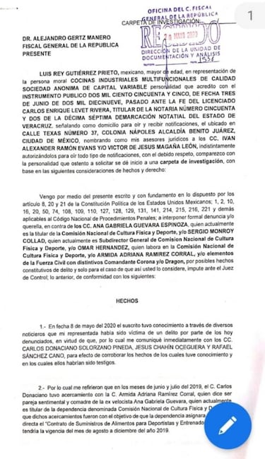 Conade: Ana Gabriela Guevara es denunciada por el delito de extorsión