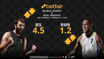 Surne Bilbao Basket vs. Real Madrid: horario, dónde ver, pronósticos, estadísticas y clasificación