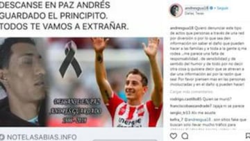 'Anuncian' en Instagram la muerte de Guardado.