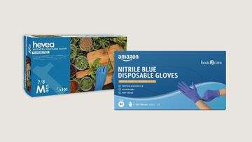 Pack en caja de guantes de nitrilo desechables disponibles en Amazon.