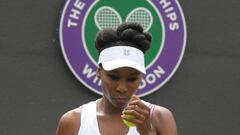 Venus Williams during her first round match against Belgium&rsquo;s Elise Mertens    