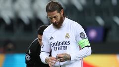 Sergio Ramos, en el Borussia M&ouml;nchengladbach-Real Madrid de la Champions League.