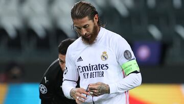 Sergio Ramos, en el Borussia M&ouml;nchengladbach-Real Madrid de la Champions League.