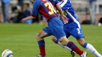 Messi, el día de su debut oficial, ante el Espanyol.