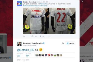 A Krychowiak no le gusta la camiseta del Sevilla en Copa