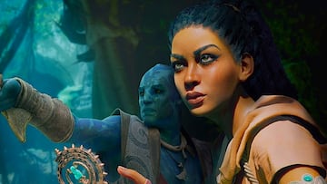 Imagen con dos personajes de Avowed.